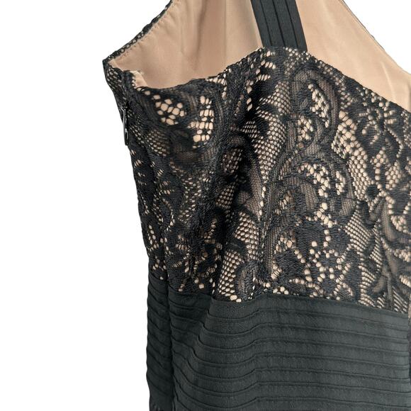 Ann Taylor Loft Dress Womens 6P Black Lace Nude Lined Cocktail Coquette - Picture 5 of 6